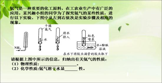 什么是氨气性质。_初三化学