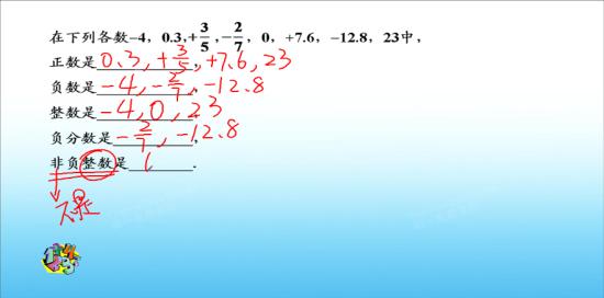非正整数里有0吗_初一数学